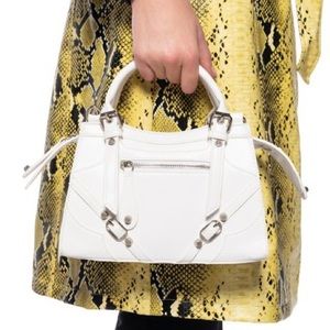 White Leather Moto Bag New!